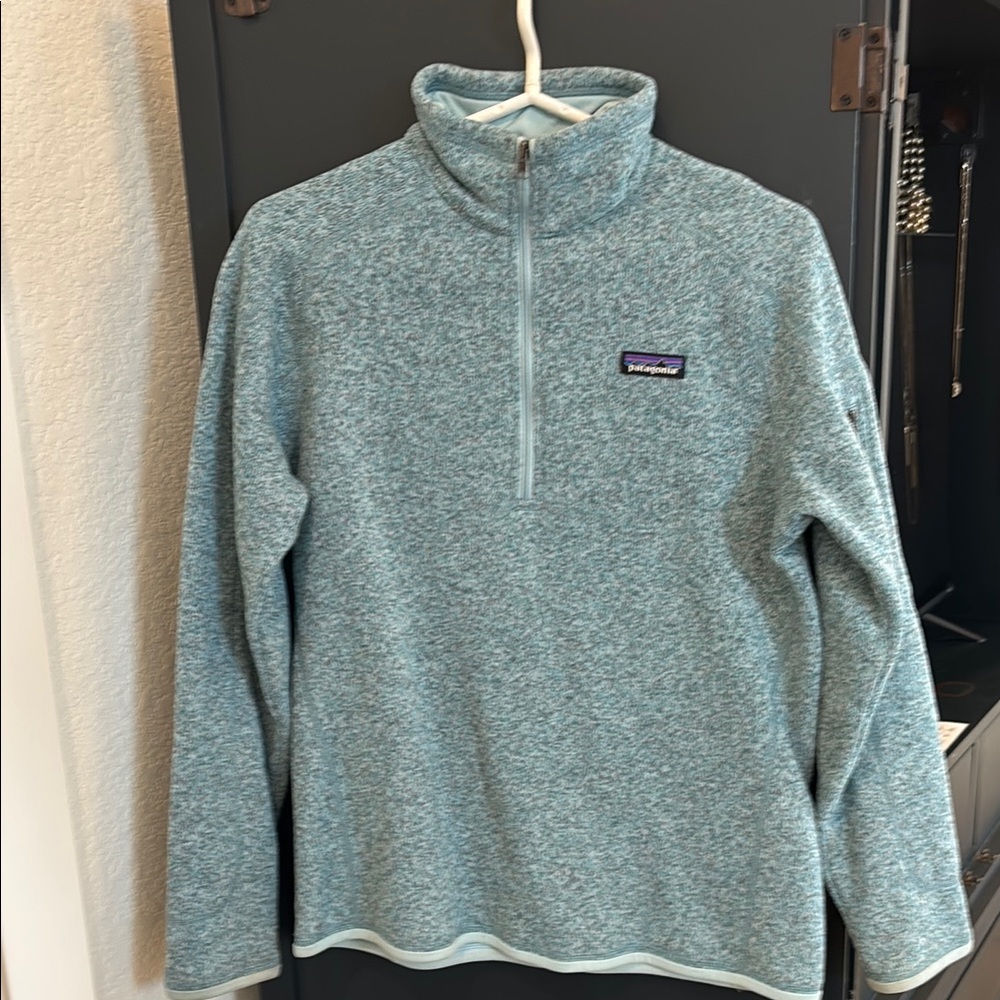 Patagonia Teal Heather Quarter-Zip Fleece